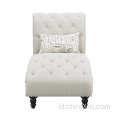 Nordic Custom Reclinable Beige Button Tipisan Kain Sofa Kursi Sofa Modern Beludru